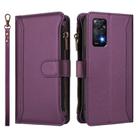For Redmi Note 11 Pro 4G / 5G Magnetic Closure 9 Card Slots Zipper Leather Case with Hand Strap(Purple) - 2