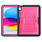 For iPad 2025 / 2022 Honeycomb Stand TPE Hydric PC Tablet Case(Rose Red) - 2