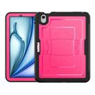 For iPad Air 11 2025 / 2024 Honeycomb Stand TPE Hydric PC Tablet Case(Rose Red) - 2