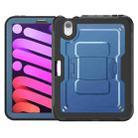 For iPad mini 2024 / mini 6 Honeycomb Stand TPE Hydric PC Tablet Case(Navy Blue) - 2