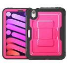 For iPad mini 2024 / mini 6 Honeycomb Stand TPE Hydric PC Tablet Case(Rose Red) - 2