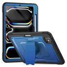 For iPad Pro 11 2024 Honeycomb Stand TPE Hydric PC Tablet Case(Navy Blue) - 1