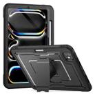 For iPad Pro 11 2024 Honeycomb Stand TPE Hydric PC Tablet Case(Black) - 1