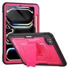 For iPad Pro 11 2024 Honeycomb Stand TPE Hydric PC Tablet Case(Rose Red) - 1