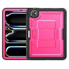 For iPad Pro 11 2024 Honeycomb Stand TPE Hydric PC Tablet Case(Rose Red) - 2
