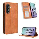For Samsung Galaxy M56 5G Magnetic Buckle Retro Texture Leather Phone Case(Brown) - 1