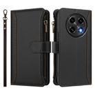 For OPPO A2 Pro 5G / F27 Pro 5G Magnetic Closure 9 Card Slots Zipper Leather Case with Hand Strap(Black) - 2