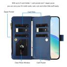For OPPO A60 4G Global Magnetic Closure 9 Card Slots Zipper Leather Case with Hand Strap(Dark Blue) - 3