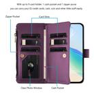 For OPPO A54 5G / A74 5G Magnetic Closure 9 Card Slots Zipper Leather Case with Hand Strap(Purple) - 3