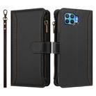 For OPPO A93 4G 2020 Global / F17 Pro Magnetic Closure 9 Card Slots Zipper Leather Case with Hand Strap(Black) - 2