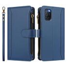 For OPPO A72 / A52 / A92 4G Magnetic Closure 9 Card Slots Zipper Leather Case with Hand Strap(Dark Blue) - 2