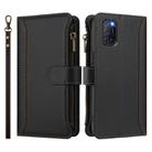 For OPPO A72 / A52 / A92 4G Magnetic Closure 9 Card Slots Zipper Leather Case with Hand Strap(Black) - 2