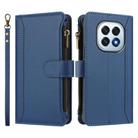 For OPPO F29 5G Global Magnetic Closure 9 Card Slots Zipper Leather Case with Hand Strap(Dark Blue) - 2