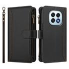 For OPPO F29 5G Global Magnetic Closure 9 Card Slots Zipper Leather Case with Hand Strap(Black) - 2