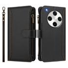 For OPPO Find X8 Pro 5G Global Magnetic Closure 9 Card Slots Zipper Leather Case with Hand Strap(Black) - 2