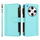 For OPPO Find X8 Pro 5G Global Magnetic Closure 9 Card Slots Zipper Leather Case with Hand Strap(Mint Green) - 2