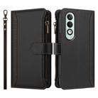 For OPPO K12X 5G Global Magnetic Closure 9 Card Slots Zipper Leather Case with Hand Strap(Black) - 2