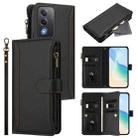 For OPPO A5 5G Global Magnetic Closure 9 Card Slots Zipper Leather Case with Hand Strap(Black) - 2