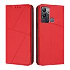 For Infinix Hot 12i / Hot 20i Strong Magnetic Frosted Flip Leather Phone Case(Red) - 1