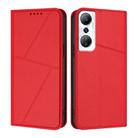 For Infinix Hot 20 4G Strong Magnetic Frosted Flip Leather Phone Case(Red) - 1