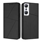 For Infinix Hot 20 4G Strong Magnetic Frosted Flip Leather Phone Case(Black) - 1