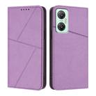 For Infinix Hot 20 5G Strong Magnetic Frosted Flip Leather Phone Case(Light Purple) - 1
