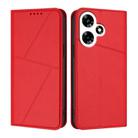 For Infinix Hot 30i Strong Magnetic Frosted Flip Leather Phone Case(Red) - 1