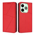 For Infinix Hot 40i Strong Magnetic Frosted Flip Leather Phone Case(Red) - 1
