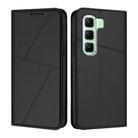 For Infinix Hot 50 5G Strong Magnetic Frosted Flip Leather Phone Case(Black) - 1