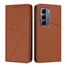 For Infinix Hot 50 Pro+ 4G Strong Magnetic Frosted Flip Leather Phone Case(Coffee Color) - 1