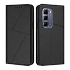 For Infinix Hot 50 Pro+ 4G Strong Magnetic Frosted Flip Leather Phone Case(Black) - 1