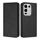 For Infinix Note 50x Strong Magnetic Frosted Flip Leather Phone Case(Black) - 1