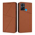 For Infinix Smart 6 Plus India Strong Magnetic Frosted Flip Leather Phone Case(Coffee Color) - 1