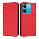 For Infinix Smart 7 Strong Magnetic Frosted Flip Leather Phone Case(Red) - 1