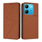 For Infinix Smart 7 Strong Magnetic Frosted Flip Leather Phone Case(Coffee Color) - 1