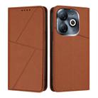 For Infinix Smart 8 / 8 Plus / 8 Pro Strong Magnetic Frosted Flip Leather Phone Case(Coffee Color) - 1