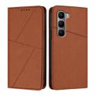 For Infinix Hot 60 4G / Hot 60i 4G Strong Magnetic Frosted Flip Leather Phone Case(Coffee Color) - 1