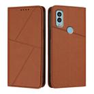 For Kyocera Android One S9 Strong Magnetic Frosted Flip Leather Phone Case(Coffee Color) - 1