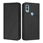 For Kyocera Android One S9 Strong Magnetic Frosted Flip Leather Phone Case(Black) - 1