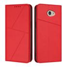 For Kyocera Basio 4 / Kantan Sumaho 2 Strong Magnetic Frosted Flip Leather Phone Case(Red) - 1