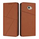 For Kyocera Basio 4 / Kantan Sumaho 2 Strong Magnetic Frosted Flip Leather Phone Case(Coffee Color) - 1