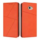 For Kyocera Basio 4 / Kantan Sumaho 2 Strong Magnetic Frosted Flip Leather Phone Case(Orange) - 1