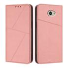 For Kyocera Basio 4 / Kantan Sumaho 2 Strong Magnetic Frosted Flip Leather Phone Case(Pink) - 1