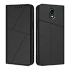 For Kyocera Digno BX Strong Magnetic Frosted Flip Leather Phone Case(Black) - 1