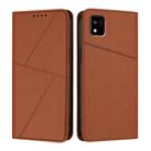 For Kyocera Kantan Sumaho3 A205KC Strong Magnetic Frosted Flip Leather Phone Case(Coffee Color) - 1
