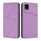 For Kyocera Kantan Sumaho3 A205KC Strong Magnetic Frosted Flip Leather Phone Case(Light Purple) - 1