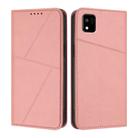 For Kyocera Kantan Sumaho3 A205KC Strong Magnetic Frosted Flip Leather Phone Case(Pink) - 1
