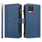 For Realme 8 / 8 Pro Magnetic Closure 9 Card Slots Zipper Leather Case with Hand Strap(Dark Blue) - 2