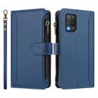 For Realme V13 5G / Q3 5G / Q3i 5G Magnetic Closure 9 Card Slots Zipper Leather Case with Hand Strap(Dark Blue) - 2