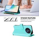 For Realme 12 5G Global / 12X 5G Global Magnetic Closure 9 Card Slots Zipper Leather Case with Hand Strap(Mint Green) - 3